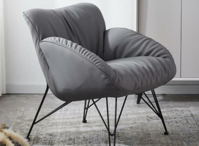 Sessel Weich Wohnzimmer Fernseh Sofa Couch Sessel Stuhl Samt Grau