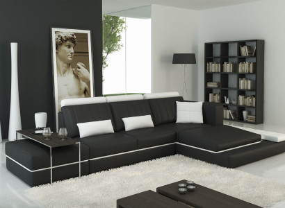 Moderne Wohnzimmer Ecksofa Couch Polster Eck Ledersofa Garnitur LForm