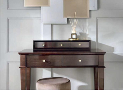 Schminktisch Hocker Konsolen Tisch Luxus Holz Sekretär Braun Schlafzimmer 2tlg