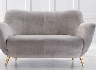 Zweisitzer Sofa 2 Sitzer Sofas Stoff Wohnzimmer Polyester Modern Grau Luxus Neu