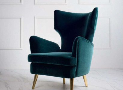 Ohrensessel Sessel Clubsessel Cocktailsessel Luxus Sitzer Sitz Wohnzimmer Grün