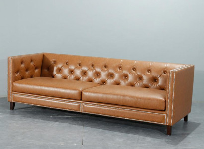 Sofa 4 Sitzer Polstersofa Modern Sitz Polyester Design Couch Orange