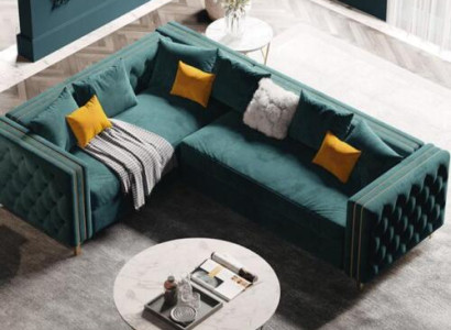 Ecksofa L-form Eck Polstersofa Couch Sofas Stoff Chesterfield Möbel