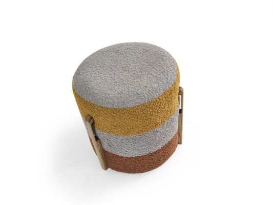 Gruppe Hocker Polyester Wohnzimmer Sitz Stoff Luxus Sitzer 2tlg. Neu
