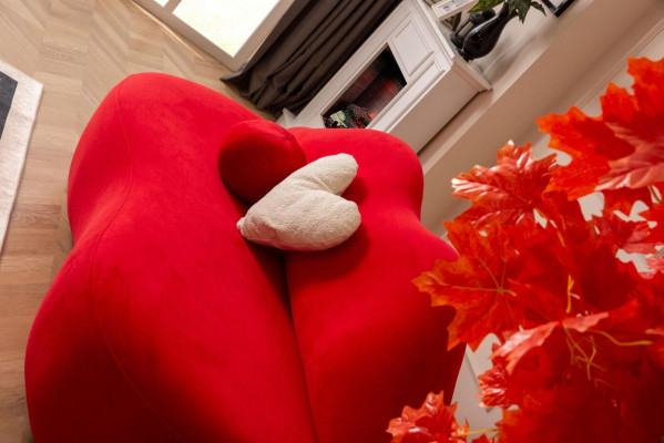 Designer 3 Sitzer sofa Weiße Beige in Form Sofas Couchen Lippen stilvoll