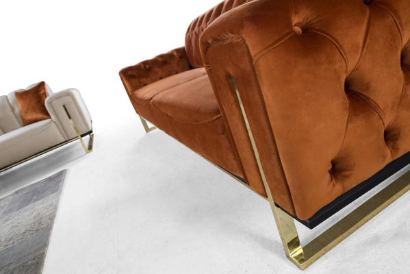 Luxus Chesterfield Sofa 3 - sitzer Braun Cognac Sofas Polster Textil Couchen