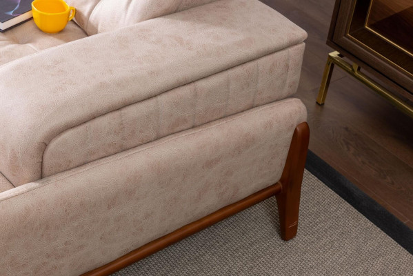 Modern Sofa 3 - Sitzer Designer Beige Farbe Stil 240 cm Wohnzimmer Beige Sofas