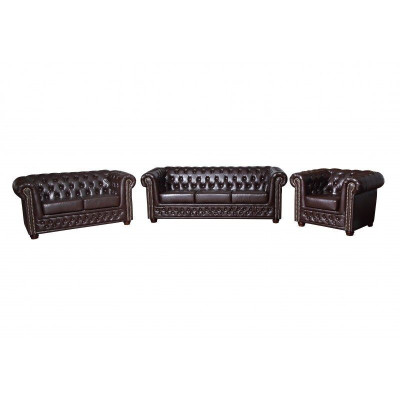 Chesterfield Sofagarnitur 3+2+1 Yorki Couch Polster Set Sofas Couchen Neu