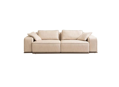 Couch Dreisitzer Modern Sofa 3 Sitz Beige Stoff Stoffsofa Polstersofa