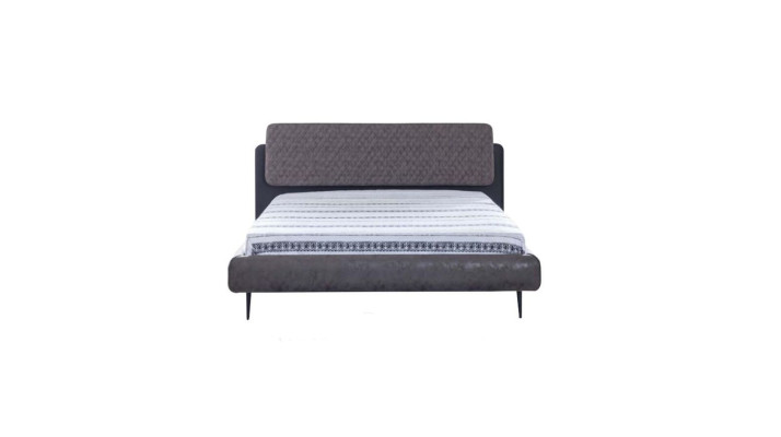 Doppelbett Bett 160 cm Bettrahmen Grau Stoff Betten Modern Schlafplatz
