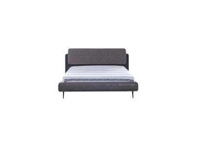Bettrahmen Doppelbett Betten Bett 180 cm Grau Stoff Modern Schlafplatz