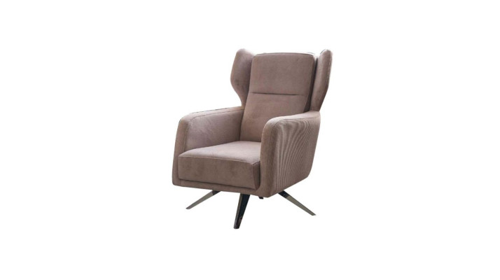 Luxus Sessel Einsitzer Stoff Wohnzimmer Design Beige Polster Sitzer