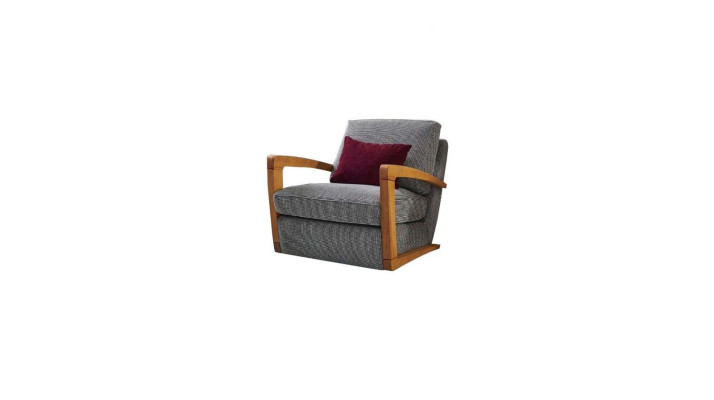 Sessel Einsitzer Stoff Wohnzimmer Klassische Grau Polster Sitzer Sitz