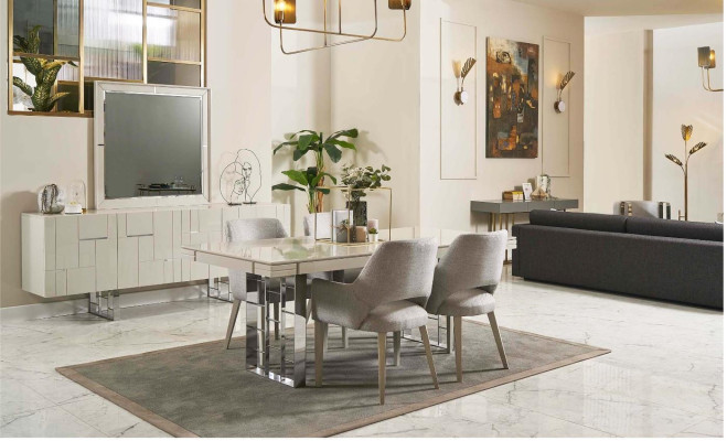 Gruppe Essecke Esszimmer Essgruppe Esszimmermöbel Set 9tlg Holz Beige