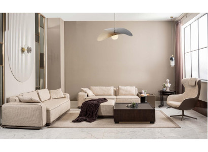 Couchgarnitur Dreisitzer Sofa Stoffsofa Beige Polstersofas Sessel Set