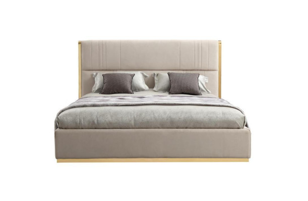 Bett Möbel Beige Schlafzimmer Möbel Design Betten Luxus Möbel Modern Holz Neu