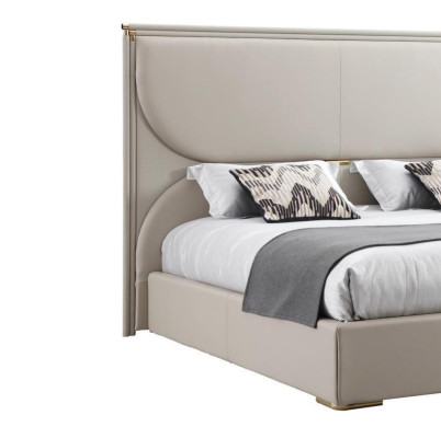 Luxus Schlafzimmer Bett Designer Möbel Doppelbett Weiß Textil Betten Holz Neu