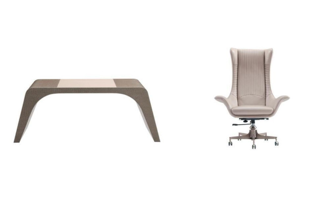 Arbeitszimmer buro Luxus Schreibtisch mit Computerstühl Büromöbel Modern Beige