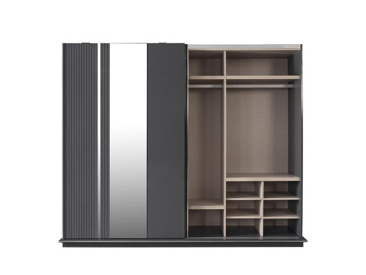 Komplett Schlafzimmermöbel Doppelbett 2x Nachttische Luxus Kleiderschrank