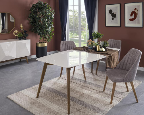 Esszimmer Komplett Moderne Design Esstisch Neu Sideboard mit 2x Spiegel