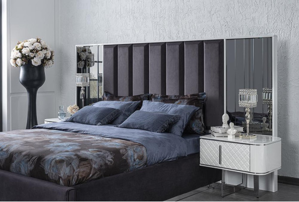Doppel Bet Moderne 2x Nachttische Schlafzimmer Set Luxus Design Möbel
