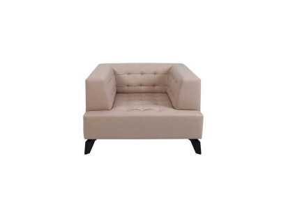 Luxus Beiger Ledersessel Polster Lounge Einsitzer Relax Clubsessel Stil