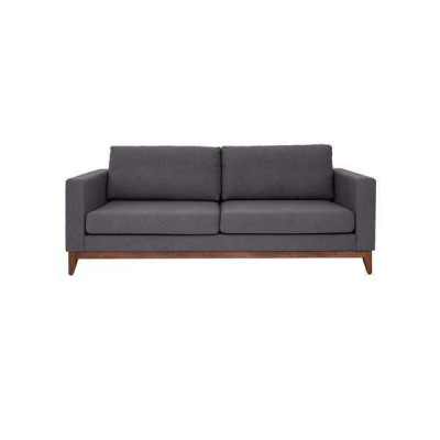 Grauer Zweisitzer Designer 2-Sitzer Couch Wohnzimmer Textil Polstersofa