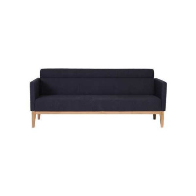 Schwarzer Dreisitzer Luxus 3-Sitzer Couch Designer Polstersofa Holzfüße