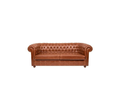 Luxus Brauner Chesterfield Dreisitzer Couch 3-Sitzer Modernes Sofa