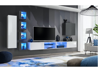 Wohnwand Weiß Designer Wandschrank Möbel Wohnzimmermöbel Einrichtung Komplett