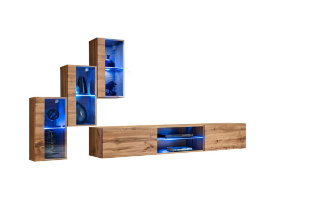 Modern Möbel Wohnwand Designer Set 4tlg Wand Regale Einrichtung Neu