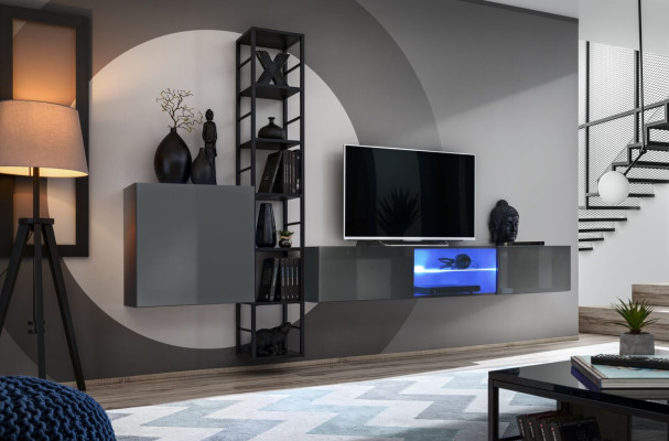 Wohnzimmermöbel Wohnwand Holz Einrichtung TV-Ständer Komplett Neu Möbel
