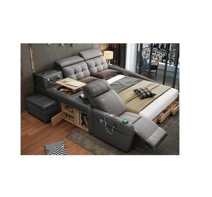 Multifunktion Design Bett Big Kunstleder Hotel Polster 180x200 Betten Neu