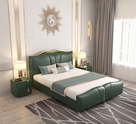 Bett Polster Design Luxus Doppel Hotel Betten grün Luxus Hotel Chesterfield