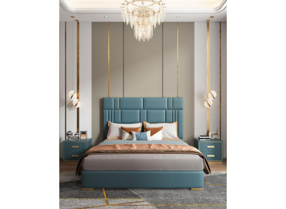 Luxus Schlafzimmer Bett Design Polster Doppel Hotel Betten Möbel 180x200