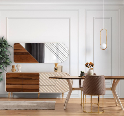 Essgruppe Esszimmer Luxus Essecke Esstisch Tisch Stühle Braun Set 5tlg