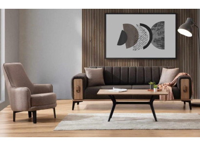 Edle Sofagarnitur Moderne Couchen Dreisitzer Sessel Sofas Luxus Möbel