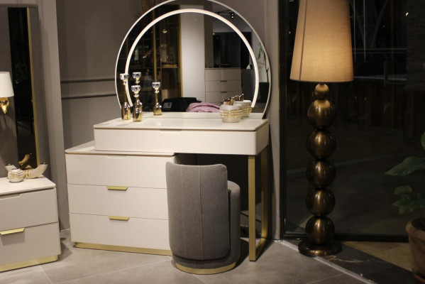 Design Schminktisch mit Spiegel Luxus Schlafzimmer Möbel 2tlg. Neu