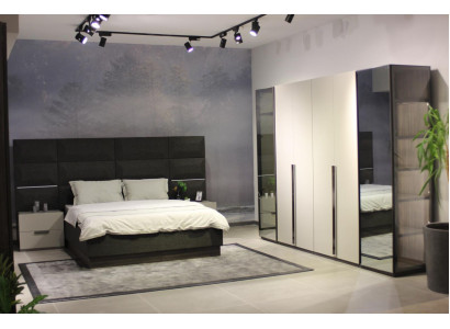 Komplett Schlafzimmer Möbel Set Bett 2x Nachttisch Schminktisch Spiegel 8tlg Neu