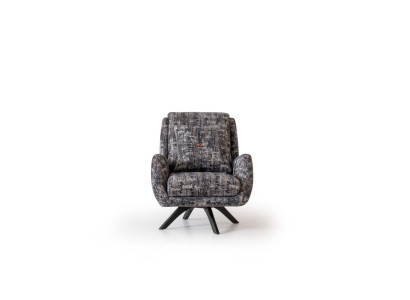 Designer Sessel Wohnzimmer Luxus Möbel Grau Stil Einsitzer Lounge Club