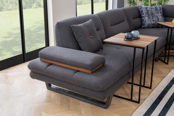 Stil Ecksofa L-form Grau Luxus in Wohnzimmer Designer Eckgarnitur Couchen