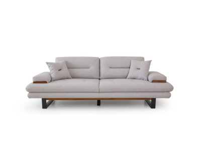 Designer Grau Sofa 3 Sitz Modern Stil Möbel in Wohnzimmer 238cm Couchen