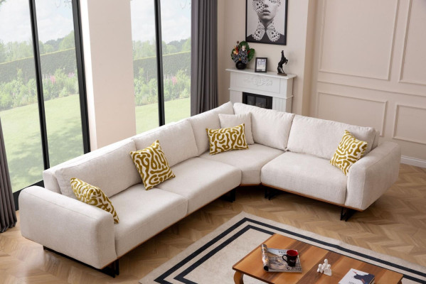 Luxus Ecksofa L Form Stoffsofa Couch Sofa Weiße Polstersofa Sitz Eckgarnitur