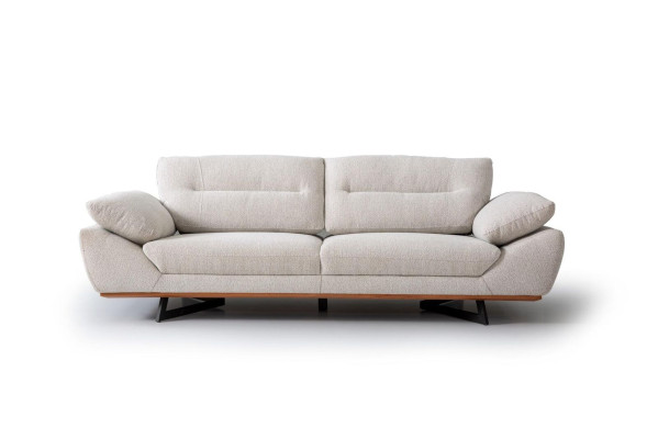 Komfort Designer Sofa 3 Sitzer Couch Polster Sofas Design Weiß in Wohnzimmer