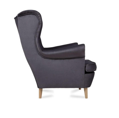 Chesterfield Ohrensessel Sessel Couch Sofa Polster Sitz Lounge Relax Grau