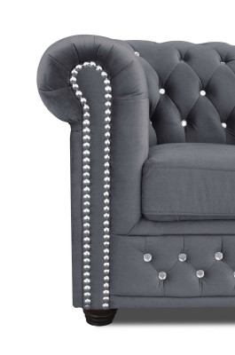 Couchen Chesterfield Sessel Fernseh Couch 1 Sitzer Sofa Textil Stoff Polster Neu