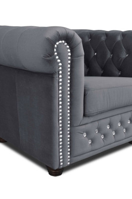 Couchen Chesterfield Sessel Fernseh Couch 1 Sitzer Sofa Textil Stoff Polster Neu