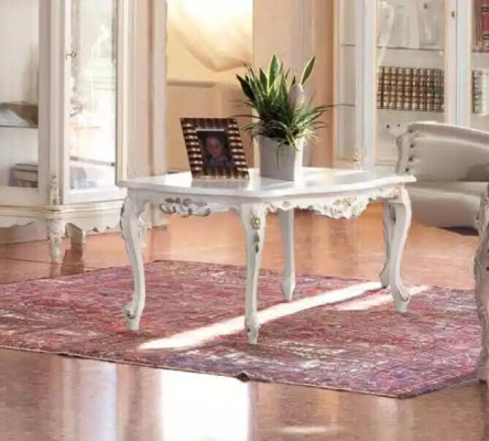 Weißes Wohnzimmer Set TV-Ständer Couchtisch 2x Vitrine Luxus Holzmöbel