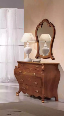 Braunes Schlafzimmer Set Luxus Möbel Betten Nachttische Spiegel Kommode
