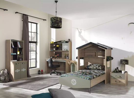 Nachttisch Nachtkonsole Schlafzimmer Holz Barun Kindernachttisch Grün